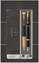 PR80S-BLK20GT Parker Urban. Подарочный набор из 2-х ручек Parker URBAN Muted black GT перьевая и шариковая ручки