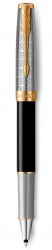 Ручка-роллер Parker Sonnet Premium Refresh BLACK GT, стержень: F, цвет чернил: black, в подарочной упаковке