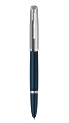 PR51F-BLU3CT Parker Parker 51. Перьевая ручка Parker 51 CORE MIDNIGHT BLUE CT, перо: F, цвет чернил: black/blue в подарочной упаковке.