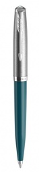 PR51B-BLU4CT Parker Parker 51. Шариковая ручка Parker 51 CORE TEAL BLUE CT, стержень: M, цвет чернил: black, в подарочной упаковке.