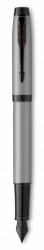 Перьевая ручка Parker IM Achromatic, Grey BT, перо: F, цвет чернил: blue, в подарочной упаковке.