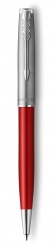 PR50B-RED4C Parker Sonnet. Шариковая ручка Parker Sonnet Entry Point Red Steel CT, стержень: M, цвет чернил: black , в подарочной упаковке