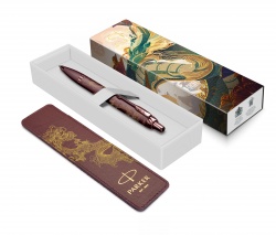 PR60S-BRN3BR Parker IM. Шариковая ручка с чехлом Parker IM Monochrome Brown Dragon Special Edition, стержень:M, цвет чернил: blue, в подарочной упаковке.