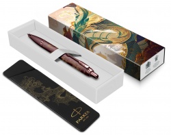 PR60S-BRN2BR Parker IM. Шариковая ручка с чехлом Parker IM Monochrome Brown Dragon Special Edition, стержень:M, цвет чернил: blue, в подарочной упаковке.