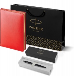 PRKRRG2122754 Parker Jotter XL. Подарочный набор: Шариковая ручка Parker  Jotter XL SE20 Monochrome в подарочной упаковке, цвет: Black, стержень: Mblue и Ежедневник красный недатиров