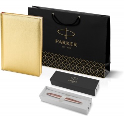 PRKRGG2122755 Parker Jotter XL. Подарочный набор: Jotter XL SE20 Monochrome в подарочной упаковке, цвет: Pink Gold, стержень Mblue и Ежедневник золотистый недатированный