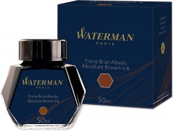 WT13Z-BRN4 Waterman Комплектующие. Флакон с чернилами Waterman для перьевой ручки, цвет:  Absolute Brown