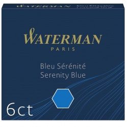 WT13Z-BLU7 Waterman Комплектующие. Чернила в картридже Waterman Blue MINI  (в упаковке 6 картриджей)