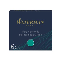 WT13Z-GRN7 Waterman Комплектующие. Чернила в картридже Waterman Harmonious Green MINI  (в упаковке 6 картриджей)
