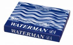 WT13Z-BLU8 Waterman Комплектующие. Чернила в картридже З/ч. Waterman Ink cartridge Standard Blue  (в упаковке 8 картриджей)