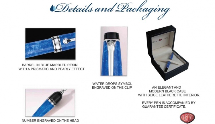 Механический карандаш Aurora Mini Acqua Blue CT, в подарочной коробке