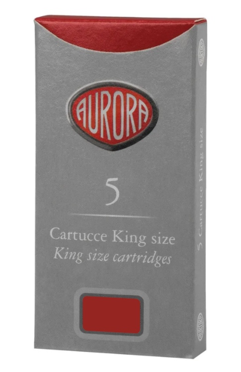 Картридж с чернилами для перьевой ручки Aurora red, упаковка из 5 шт.