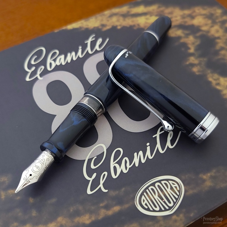 Перьевая ручка Aurora 88 Ebanite Blue CT, перо - F, в подарочной коробке