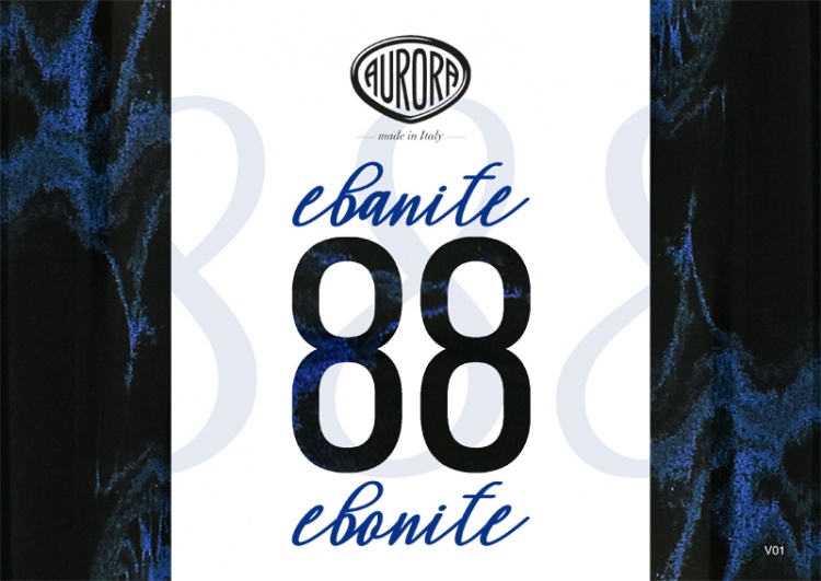 Перьевая ручка Aurora 88 Ebanite Blue CT, перо - F, в подарочной коробке