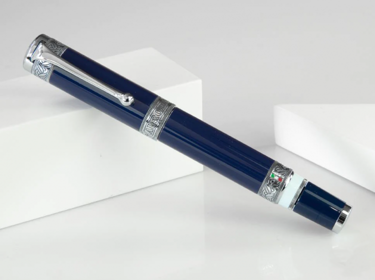 Перьевая ручка Aurora Dante Purgatorio blue CT , перо - М, в подарочной коробке