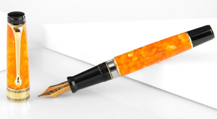 Перьевая ручка Aurora Optima Auroloide Orange GT, перо - М, в подарочной коробке