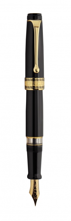 Перьевая ручка Aurora Optima Resina black GT , перо - F, в подарочной коробке