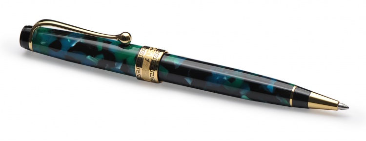Шариковая ручка Aurora Optima Auroloide Stilografica GT стержень: M, цвет чернил: blue, в подарочной коробке