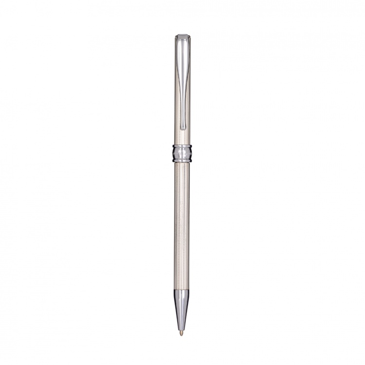 Шариковая ручка Aurora Magellano Guilloche Barley Silver CT, в подарочной коробке