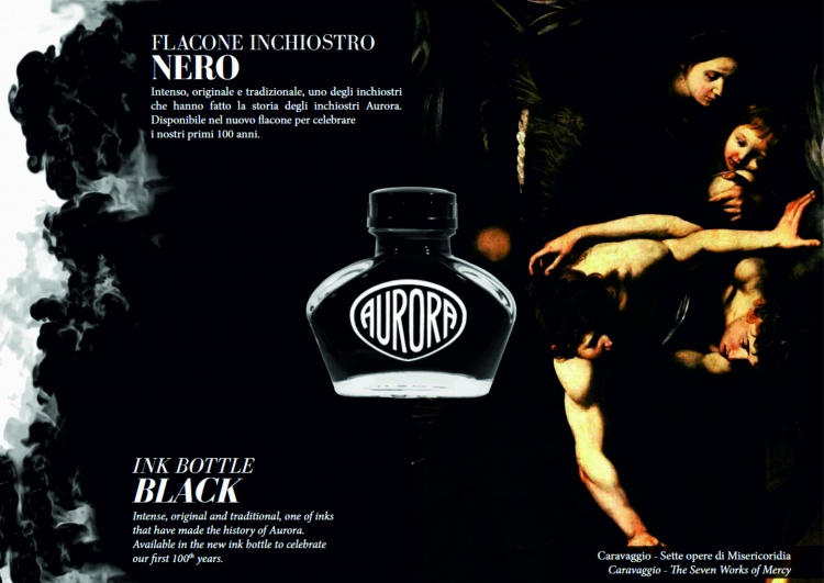 Флакон с чернилами для перьевой ручки Aurora, цвет: Black, объем 55 мл