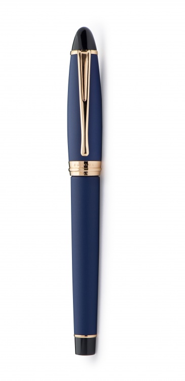 Перьевая ручка Aurora Ipsilon Satin blue GT, перо - F, в подарочной коробке