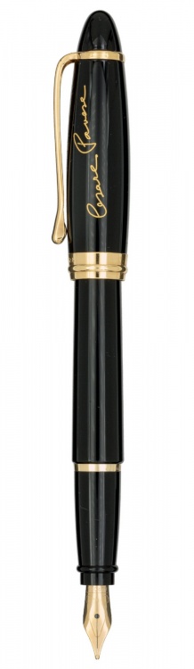 Перьевая ручка Aurora Ipsilon Cesare Pavese black GT, перо М, в подарочной коробке
