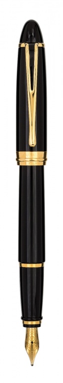 Перьевая ручка Aurora Ipsilon Deluxe black GT, перо М, в подарочной коробке