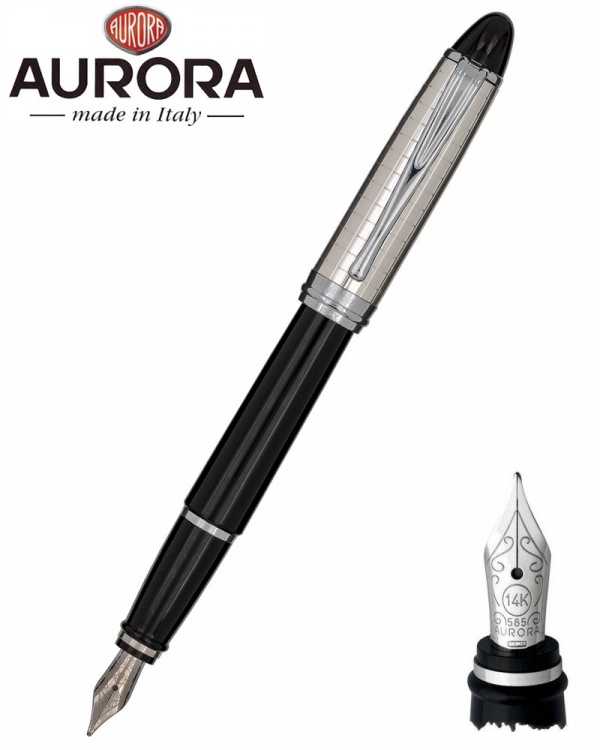 Перьевая ручка Aurora Ipsilon Quadra Black CT, перо — M, в подарочной коробке