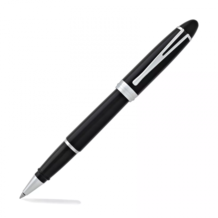 Ручка-роллер Aurora Ipsilon Deluxe Black Barrel Chrome Plated CT, в подарочной коробке