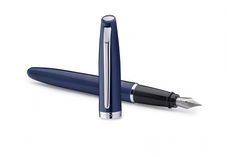 Перьевая ручка Aurora Style Resin blue CT, перо - F, в подарочной коробке