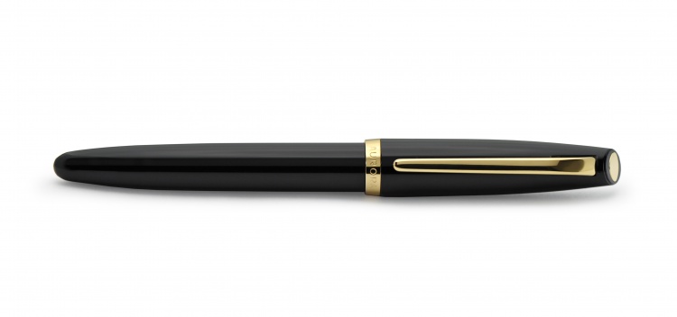 Перьевая ручка Aurora Style Resin black GT, перо - F, в подарочной коробке