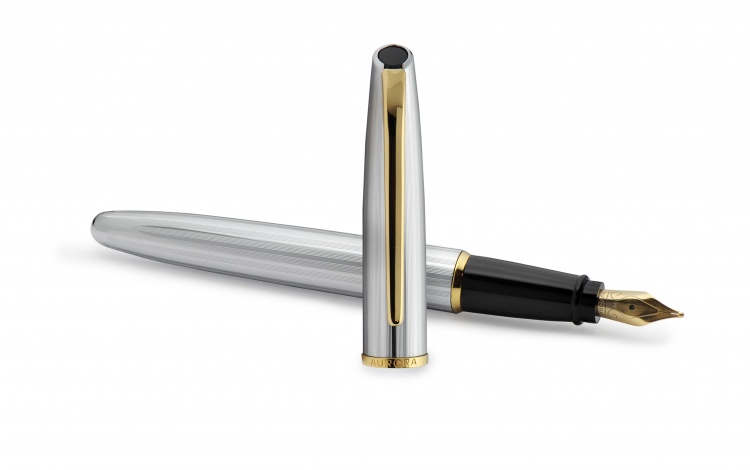 Перьевая ручка Aurora Style Metal Chromed GT, перо - F, в подарочной коробке