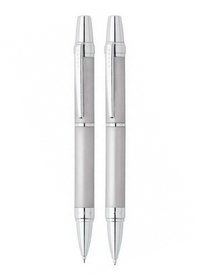 Набор Cross Nile: шариковая ручка и механический карандаш 0.7мм. Цвет - серебристый матовый.