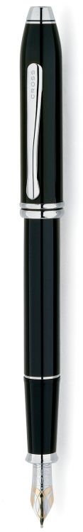 Перьевая ручка Cross Townsend. Цвет - черный, перо - золото 18К/родий, тонкое.