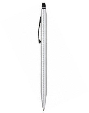 Ручка-роллер Cross Click без колпачка с тонким стержнем. Цвет - серебристый