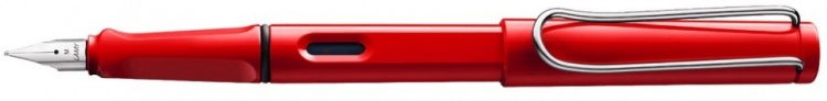 Набор: Перьевая ручка Lamy Safari,Красный, F картриджи разных цветов 8 шт.