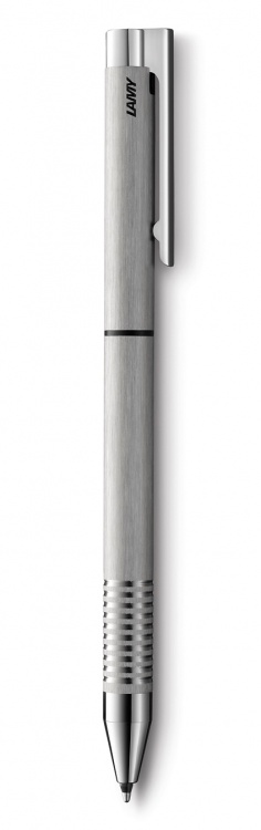 Ручка мультисистемная Lamy (черный+кар 0,5) 606 logo, Матовая сталь, M21