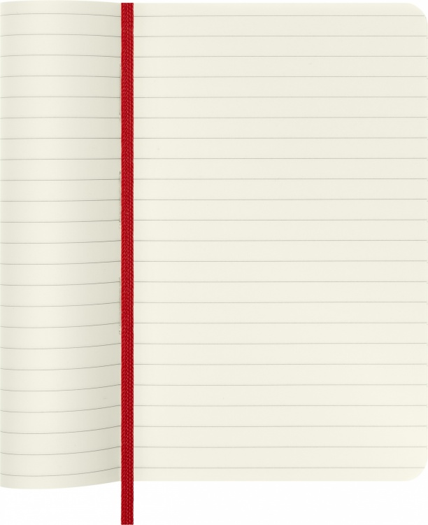 Блокнот Moleskine CLASSIC SOFT QP611F2 Pocket 90x140мм , линейка мягкая обложка красный,192 стр.