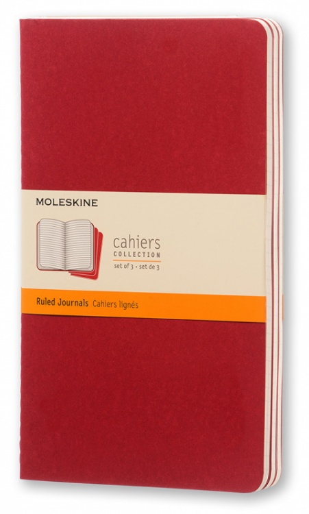 Блокнот Moleskine CAHIER JOURNAL CH116 Large 130х210 мм обложка картон 80стр. линейка клюквенный (3шт)