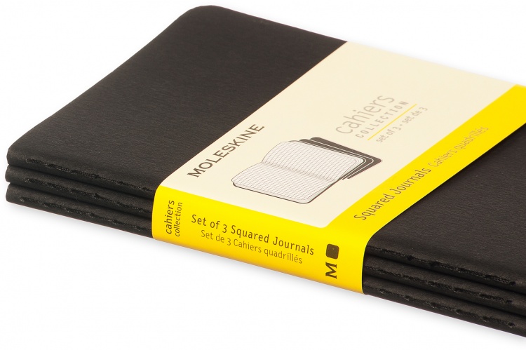 Блокнот Moleskine CAHIER JOURNAL QP312 Pocket 90x140мм обложка картон 64стр. клетка черный (3шт)