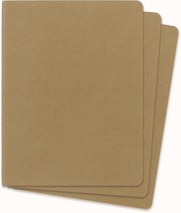 Блокнот Moleskine CAHIER JOURNAL QP423 XLarge 190х250мм обложка картон 120стр. нелинованный бежевый (3шт)