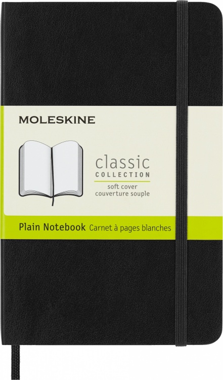 Блокнот Moleskine CLASSIC SOFT QP613 Pocket 90x140 мм 192стр. нелинованный мягкая обложка черный
