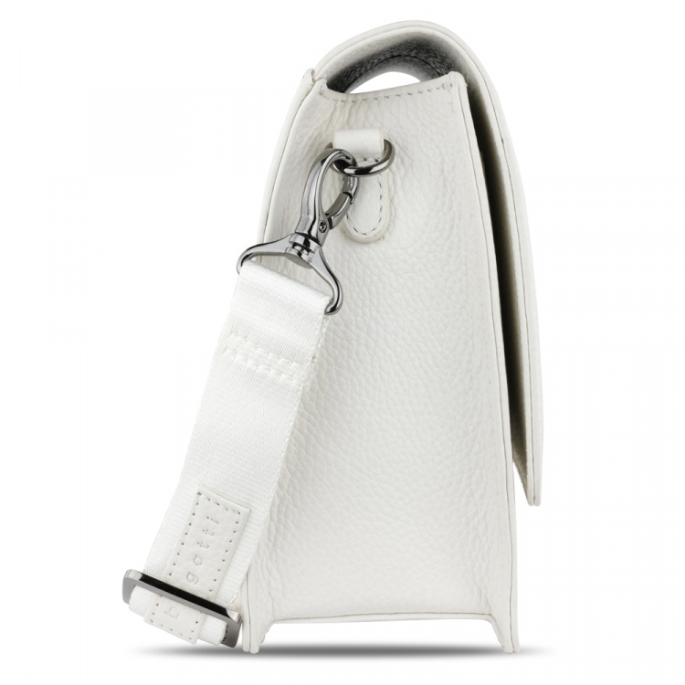 Сумка через плечо женская BUGATTI Elsa, белая, воловья кожа/полиэстер, 25х8,5х20 см
