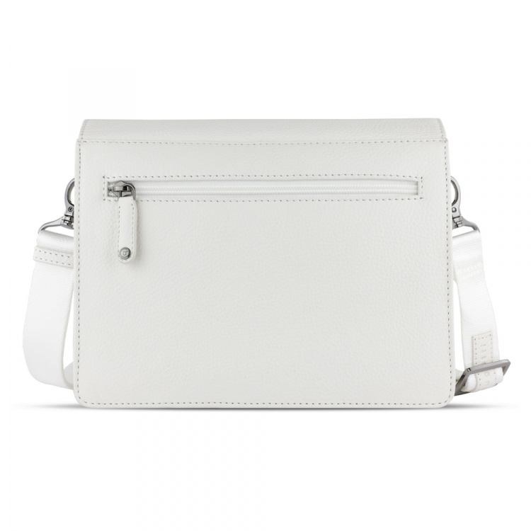 Сумка через плечо женская BUGATTI Elsa, белая, воловья кожа/полиэстер, 25х8,5х20 см