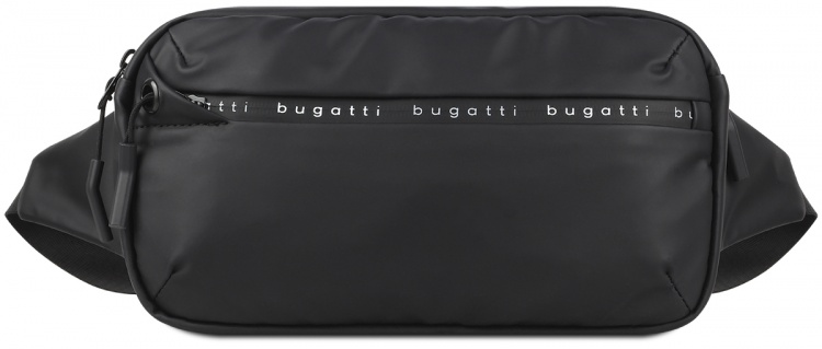 Сумка на пояс BUGATTI Blanc, чёрная, тарпаулин/полиэстер, 26х5,5х13,5 см