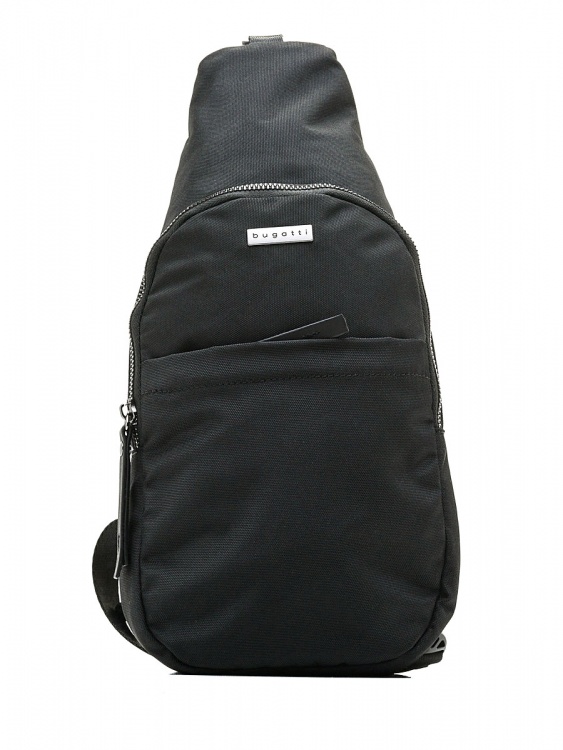 Рюкзак с одним плечевым ремнем BUGATTI Contratempo, чёрный, нейлон, 18х6х38 см