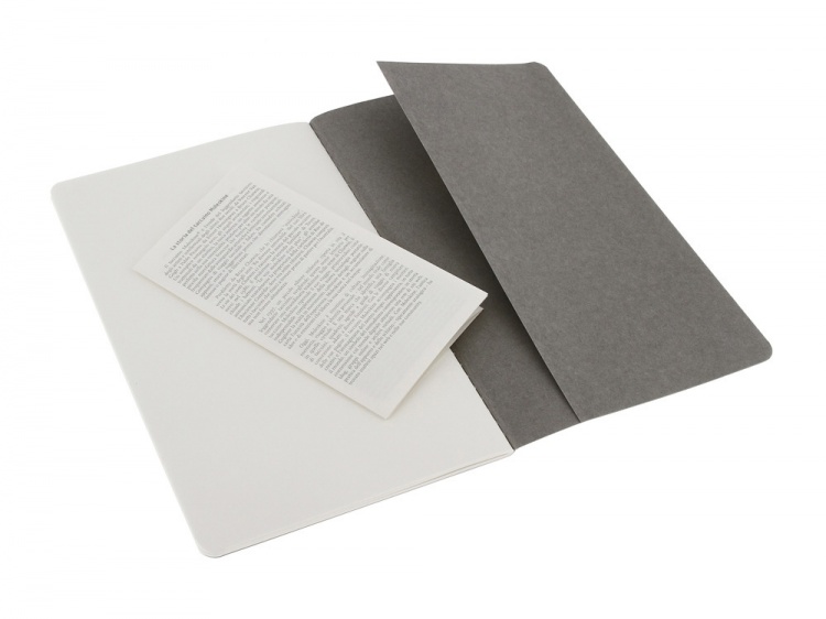 Записная книжка Moleskine Cahier (нелинованный, 3 шт.), Large (13х21см), серый