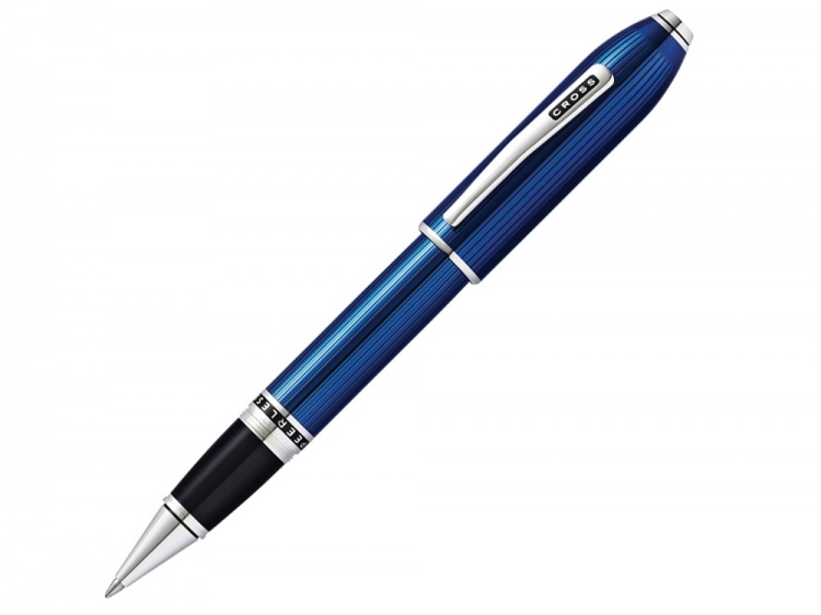 Ручка-роллер Selectip Cross Peerless Translucent Quartz Blue Engraved Lacquer