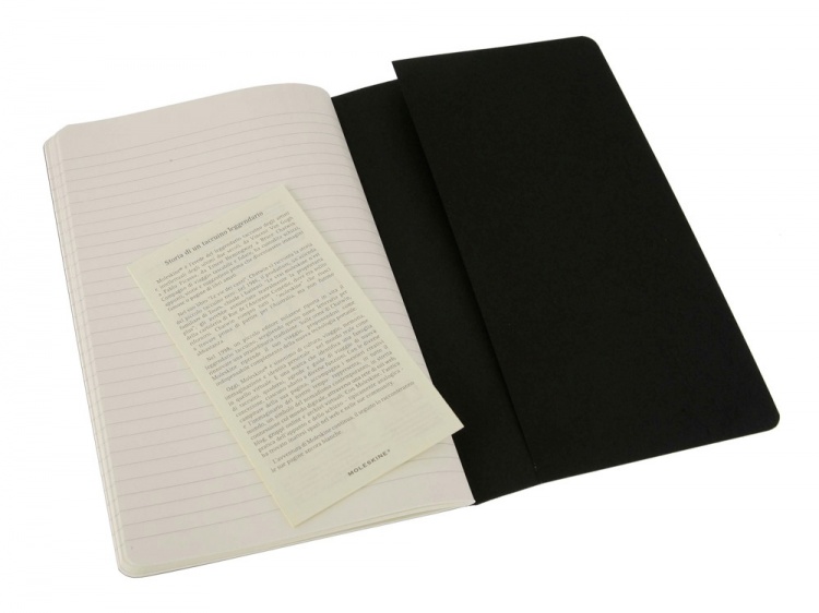 Записная книжка Moleskine Cahier (в линейку, 3 шт.), Large (13х21см), черный