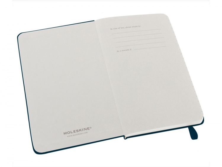 Записная книжка Moleskine Classic (в линейку) в твердой обложке, Pocket (9x14см), голубой сапфир
